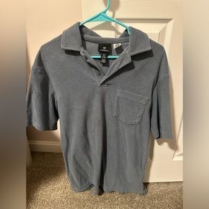 H&M blue terry cloth polo